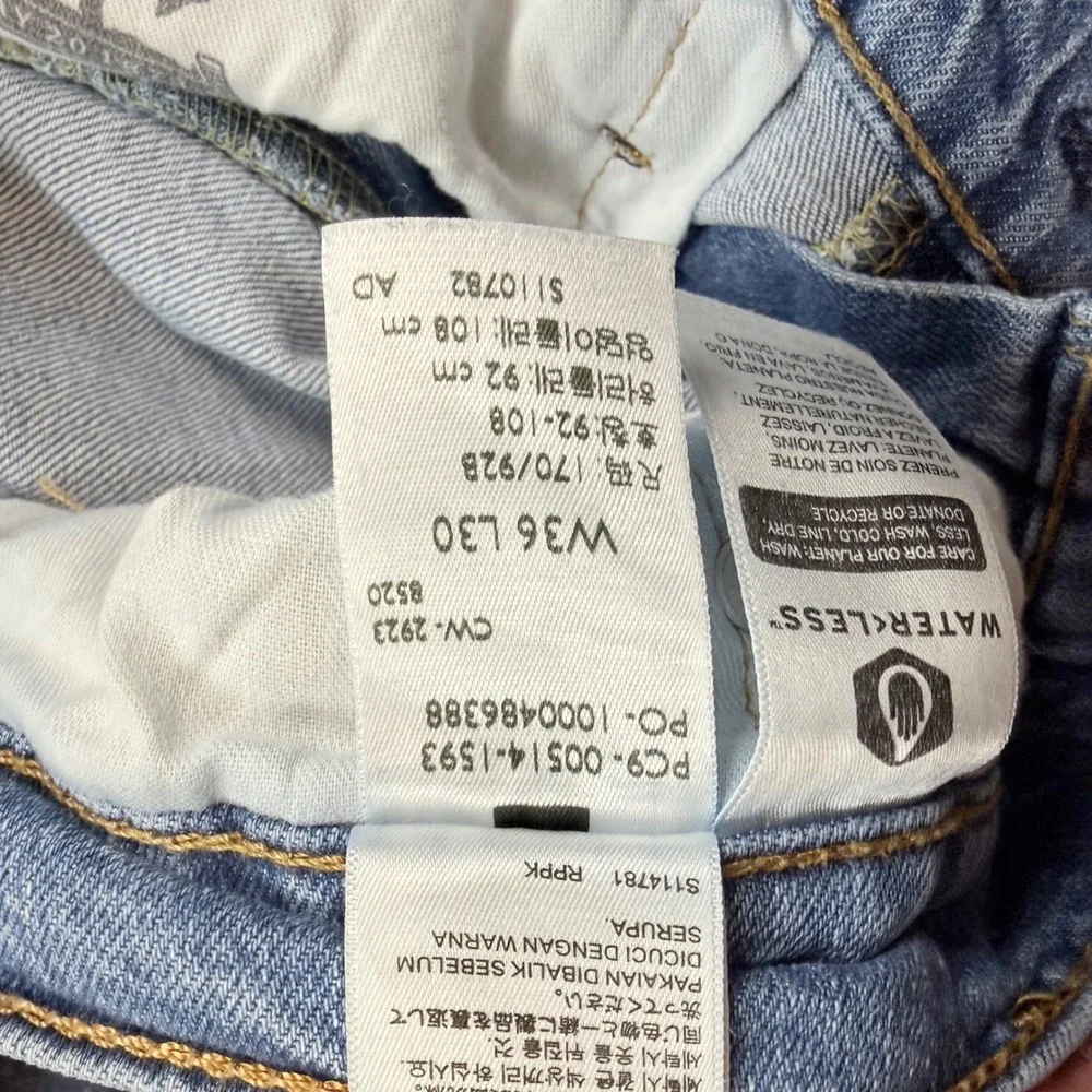 Levis 514 Straight Fit Mens Jeans W36‎ L30 Blue Denim Medium Wash 00514-1593